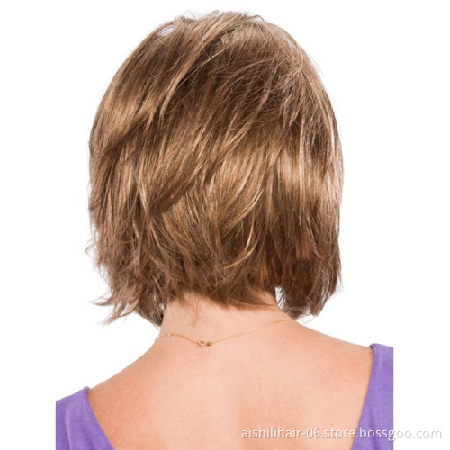 Aishili gold synthetic bob natural straight hair high quality for women